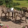 Three-Piece Rose Armchair Bistro Set - Bronze 2 Three-Piece Rose Armchair Bistro Set - Bronze -Double Tree Store D7280 Rose Bistro Set