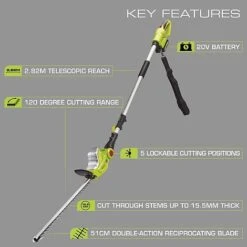 Garden Gear 20V Cordless Lithium-ion Telescopic Hedge Trimmer -Double Tree Store G116720Telescopic20Hedge20Trimmer202000x200020ANN1