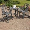 Three-Piece Rose Armchair Bistro Set - Pewter 1 Three-Piece Rose Armchair Bistro Set - Pewter -Double Tree Store z D9507 1